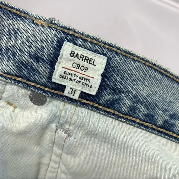 Levis Barrel Crop Jeans Woman 31 Relaxed Fit Embroidery Cut Out Made & Crafted - Picture 11 of 16